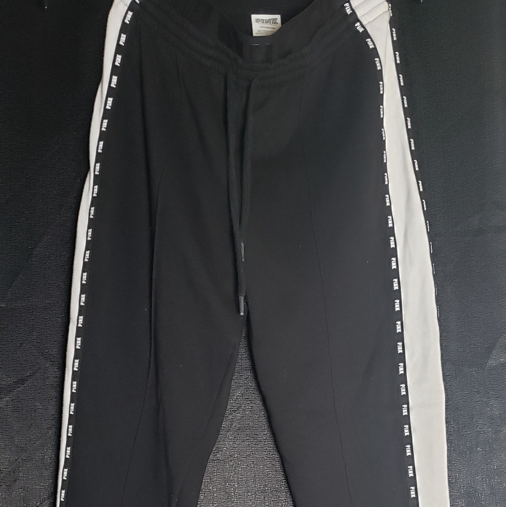 Pink Victoria Secret WomenBlack and White Sweatpants